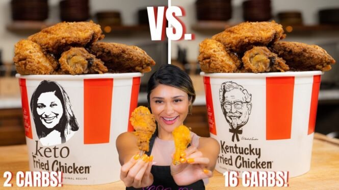 Low Carb Crispy Fried Chicken vs. KFC Crispy Fried Chicken! How to Make Keto KFC