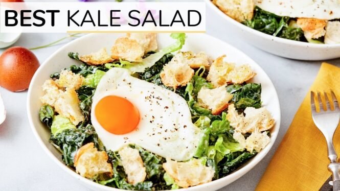 BEST KALE SALAD | easy + healthy lunch idea (with happy egg)