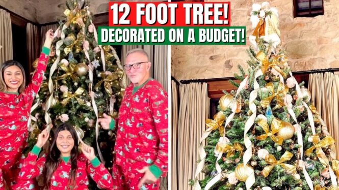 CHRISTMAS TREE DECORATING | How I Decorated Our 12 Ft Tree on a Budget!