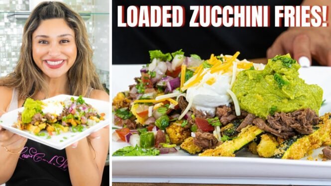 Crispy Zucchini Fries turned Nachos! - Low Carb, Keto Friendly Recipe