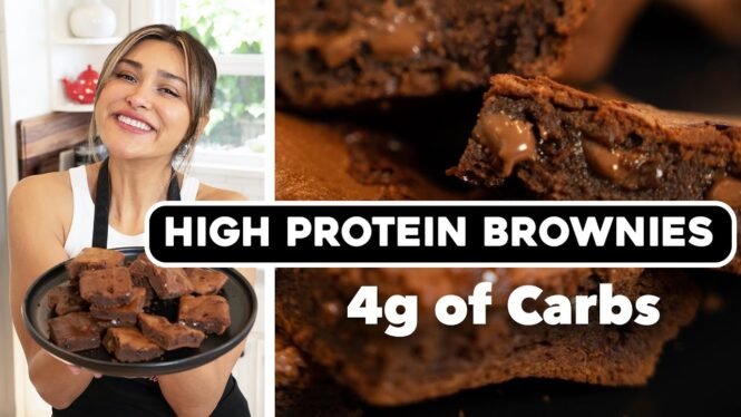 Fudgy High Protein Brownies | Low Carb and Healthy Dessert for Weight Loss