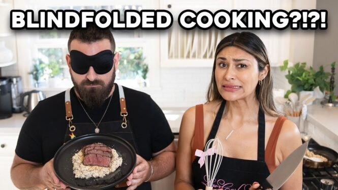 I Made A Gourmet Dish Blindfolded | Master Chef Steak Dinner!