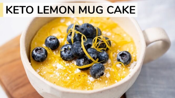 KETO LEMON MUG CAKE | 1-minute in the microwave