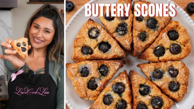 Low Carb Blueberry Scones! Buttery Keto Scones Recipe