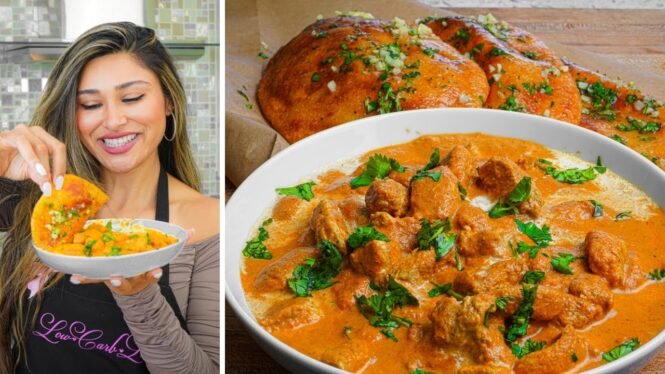 JUICY Low Carb Butter Chicken & Keto Naan Recipe: 2 Quick and Easy Recipes