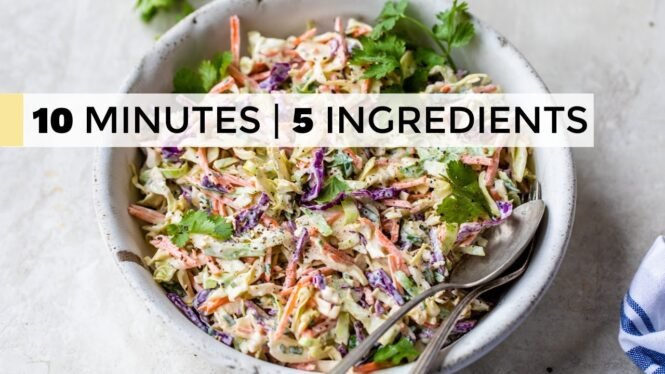 CREAMY COLESLAW RECIPE | with easy, healthy dressing!